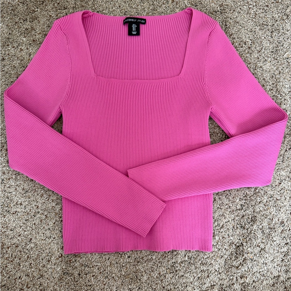 Urban Outfitters Pink Ribbed Knit Top